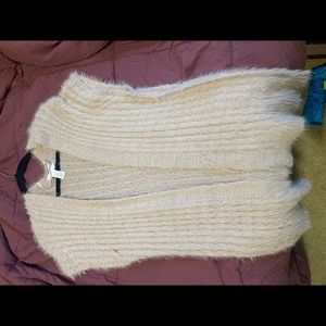 Light pink fuzzy over cardigan